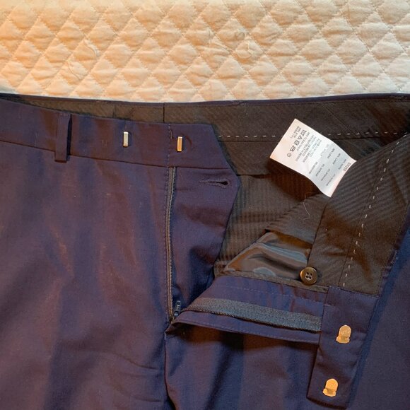 Ben Sherman Tailoring Men’s Dress Pants – Navy Wool Blend (32x32, EU 48) - Picture 2 of 9
